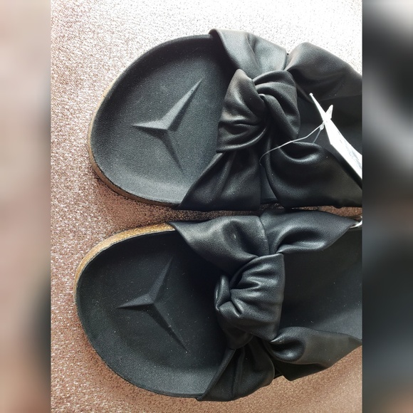 NWT Womans Junie Knotted Footbed Sandal Black - Picture 2 of 6